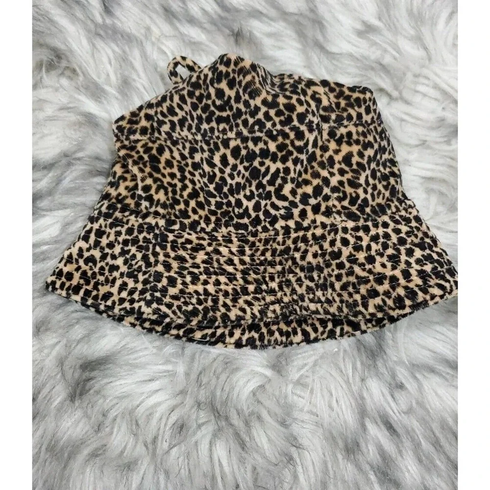 Baby Gap 1/1X 12-24 Mos Cotton Lined Girl's Animal Print Bucket Hat with Bow